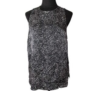 Everlane Sleeveless Blouse‎ Top Women's Size 12 Black White Speckled